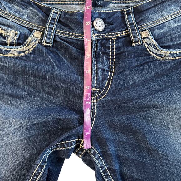Silver Jeans Women's Size 29 29/31 Blue Dark Wash Suki Denim bootcut 1163 - Picture 9 of 14